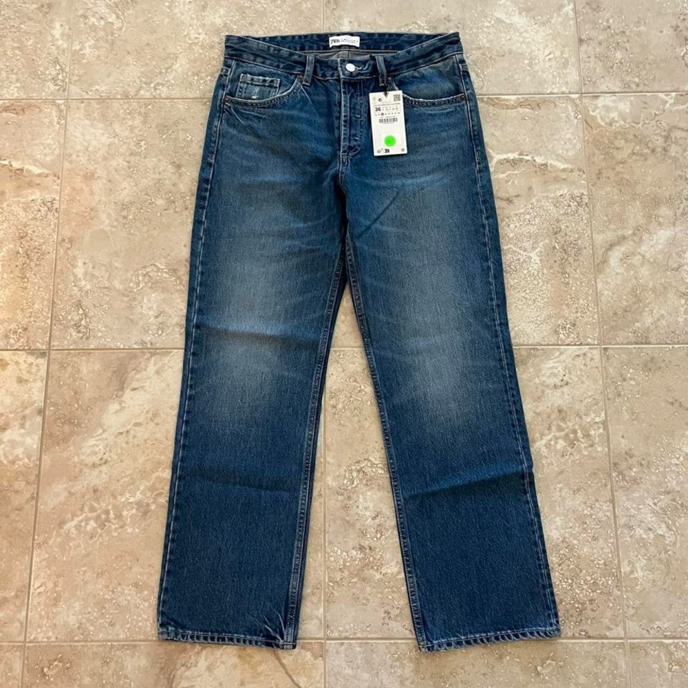 ZARA Mid Rise Straight Leg Jean